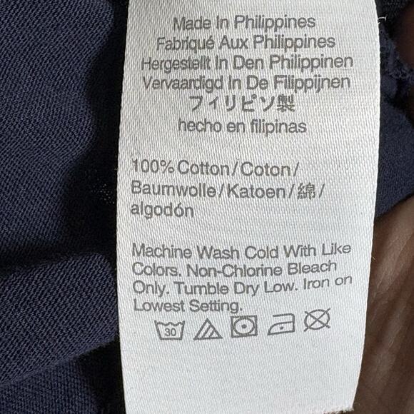 J.Crew Fitted Turtle Neck Tank Top Size Small 100% Cotton Navy Blue Layering - Picture 6 of 8